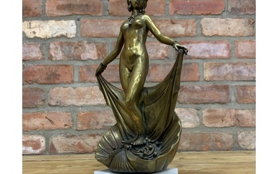 Exceptional Chinese Art Deco Orientalist cast bronze erotica...