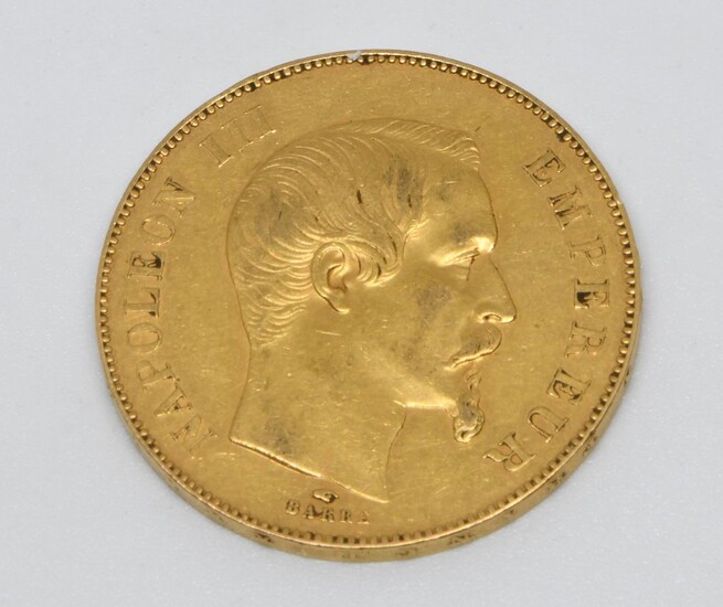 FRANCE. Une pièce de 50 Francs or. 1857...