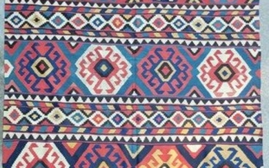 Fine Antique Caucasian Flatweave Kilim Carpet Rug, circa 1890