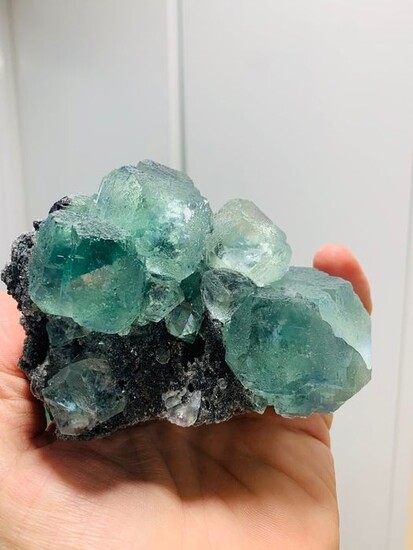 Fluorite Crystal cluster - 12.5×8.5×8.5 cm - 740 g - (1)