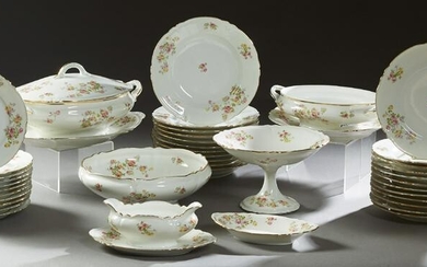 Forty-Nine Piece Set of Limoges Porcelain Dinnerware