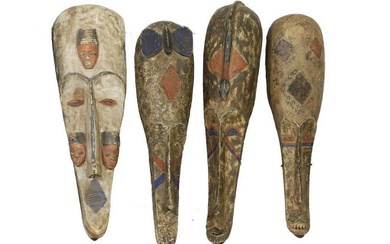 Four Painted African Wooden Masks