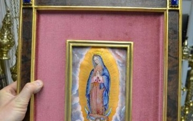 Framed Baked Enamel Panel "Our Lady of Guadalupe"