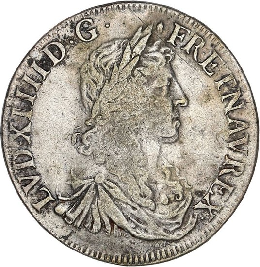 France - Louis XIV - 1/2 Écu au buste juvénile 1661-L (Bayonne) - Silver