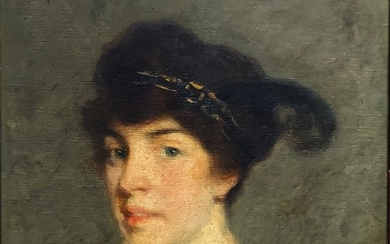 Francis Luis Mora (American, 1874 - 1940): Portrait of Wife, Sophia Brown Compton Mora, Oil on