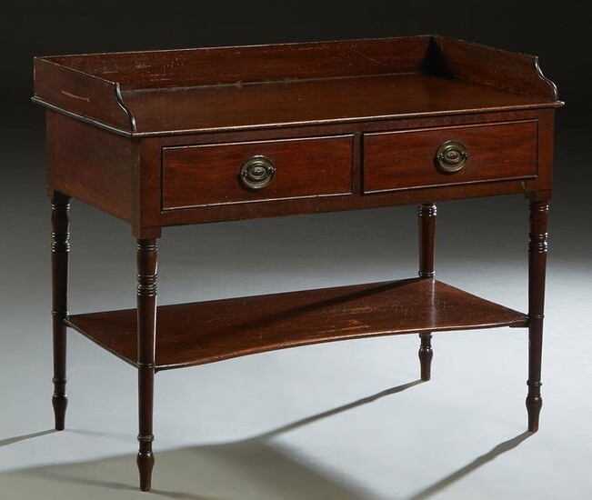 French Carved Walnut Washstand, late 19th c., the 3/4