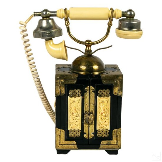 Chinese French Style Lacquer Rotary Dial Telephone