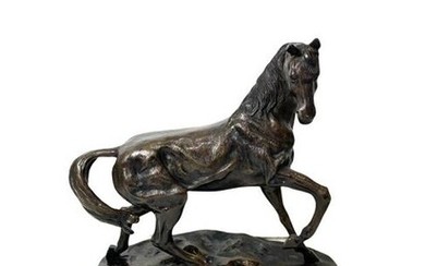 French Metal Horse Sculpture