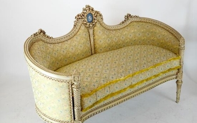 French Painted Ornate Settee