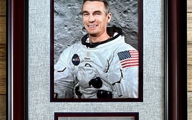 GENE CERNAN (Astronaut Apollo 17-Moonwalker) signed custom framed display-PSA