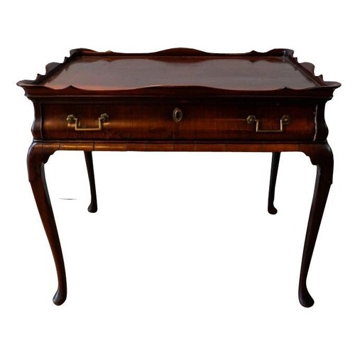 GEORGE II MAHOGANY SILVER TABLE CIRCA 1740 the tray top with...