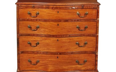 GEORGE III MAHOGANY SERPENTINE CHEST OF DRAWERS 18TH