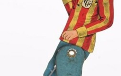 GERMAN TIN SOCCER PLAYER CLICKER TOY