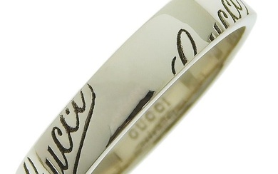 GUCCI Gucci Icon Print Logo K18 White Gold No. 12 Women's Ring/Ring S