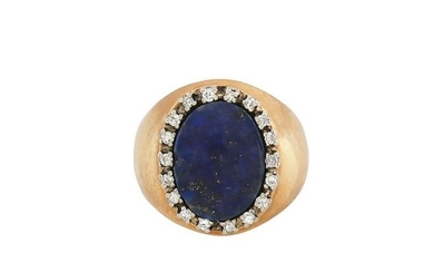 Gentleman's Lapis Lazuli and Diamond Ring