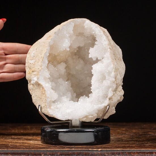 Geode Calcite on a marble design base