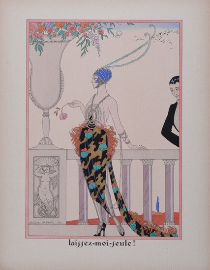 Georges Barbier - 'Let me alone' - Hand-colored stencil print with watercolor (1)