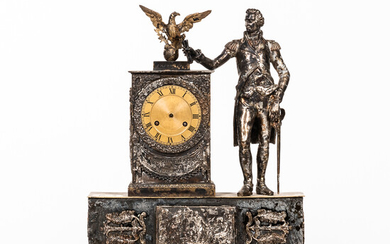Gilt-bronze and Ormolu-mounted George Washington Figural Mantel Clock