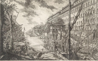 Giovanni Battista Piranesi, Italian 1720-1778- Veduta del Porto di Ripa...