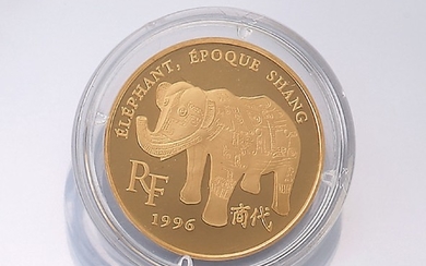 Gold coin, 100 Francs/15 Euro, France, 1996...