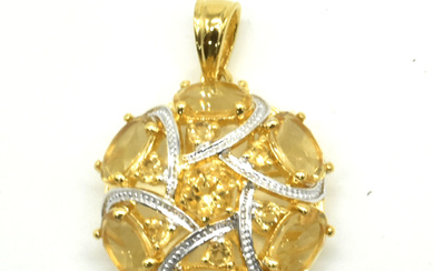 Gold plated Sil Citrine(6.3ct) Pendant