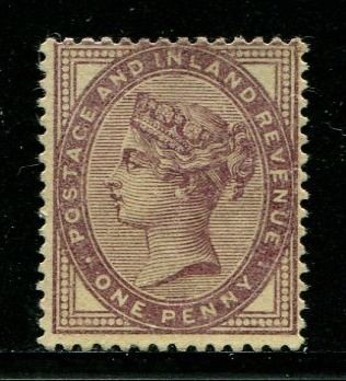 Great Britain 1881 - 1 pence lilac printed on GUMMED SIDE & WATERMARK INVERTED - Stanley Gibbons SG173cVar