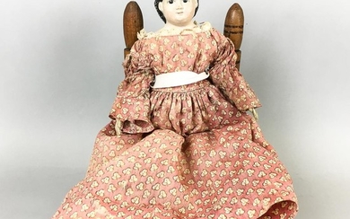 Greiner's Patent Head Composite Doll and Chair