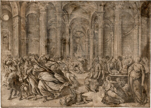 Groeningen, Gerard de - zugeschrieben – Christus die Händler aus dem Tempel vertreibend