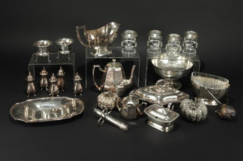 Group of Silver Plate Table Top Items