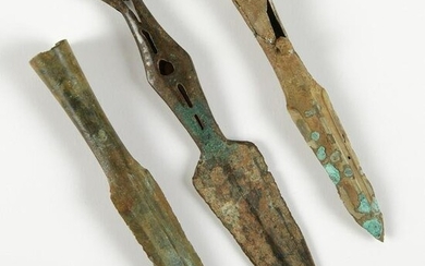 Grp: 3 Chinese Spear Points and Dagger - Restored