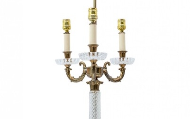 Hairy Paw Brass And Glass Electric Candelabra Lamp