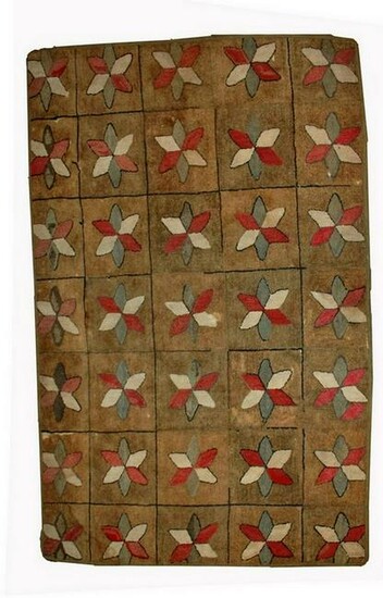 Handmade antique American hooked rug 3.1' x 5.3' (94cm