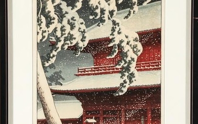 Hasui Shiba Zojoji Temple Japanese Woodblock Print