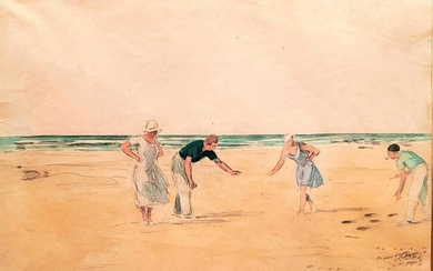 Henri Lebasque 1865-1937 (French) Beach scene, 1933
