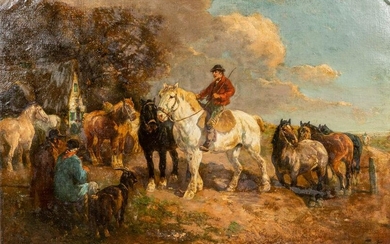 Henry SCHOUTEN (1857/64-1927) 'The Rider' a painting