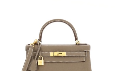Hermes Kelly Handbag Grey Togo