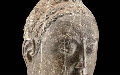 Huge Chinese Qi / Tang Dynasty Marble Head of Buddha