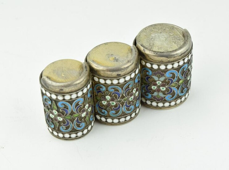 Imperial Russian 84 Silver Enamel Coin Holder