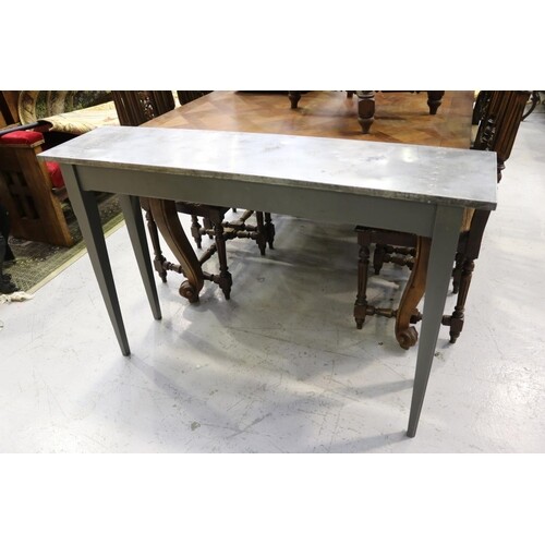 Industrial polished metal console, approx 80cm H x 120cm W x...