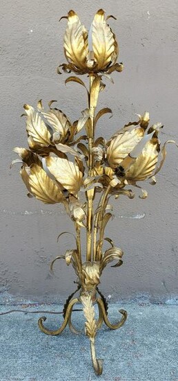 Italian 30s Floaral Brass Lamp