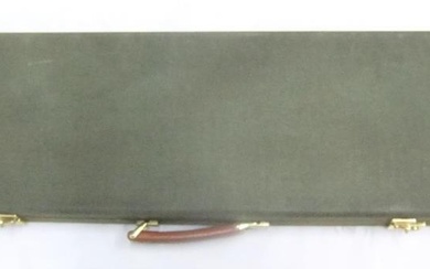 Italian gun case with leather trim, 77cm in length...
