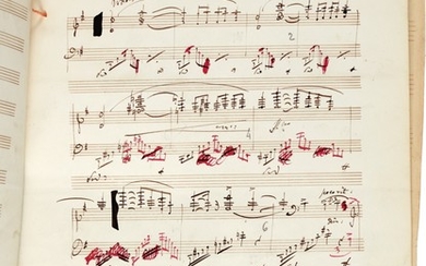 J. Massenet. Autograph manuscript of "Musique pour une Pièce antique", from "Les Érinnyes", for piano, 1873