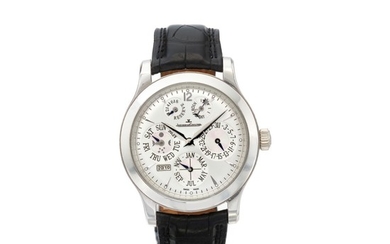JAEGER-LECOULTRE | MASTER CONTROL 8-DAY PERPETUAL, A LIMITED EDITION PLATINUM PERPETUAL CALENDAR WRISTWATCH WITH DAY/NIGHT AND 8-DAY POWER RESERVE INDICATION | 積家 | 「MASTER CONTROL 8-DAY PERPETUAL」限量版鉑金萬年曆腕錶備晝夜及8日動力儲存顯示
