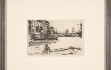 JAMES ABBOTT MCNEILL WHISTLER (American, 1834-1903) Eagle Wharf plate size...
