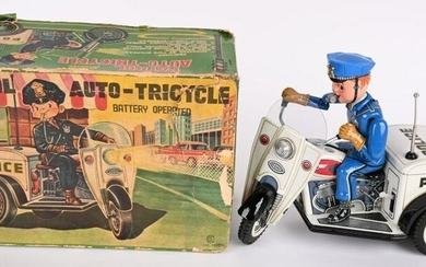JAPAN BATTERY OP PATROL AUTO-TRICYCLE w/ BOX