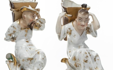 Jacob Petit Style Chinoiserie Figures, Pair