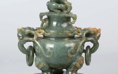 Jadeite dragon incense burner, 19th century