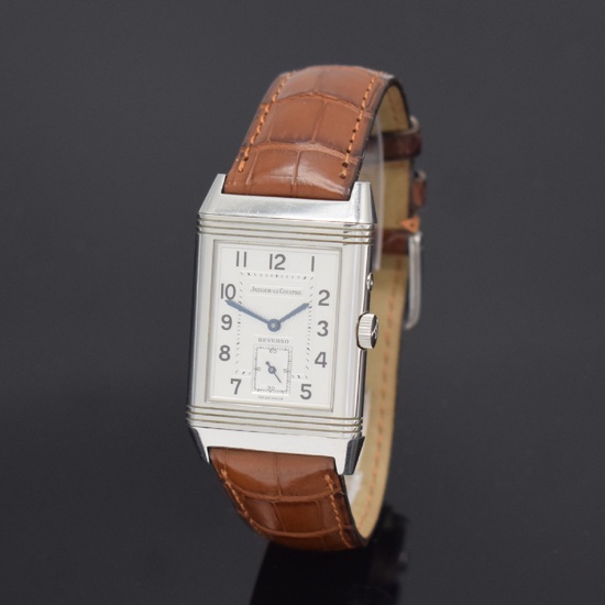 Jaeger-LeCoultre Reverso Duoface gents wristwatch in stainless steel...