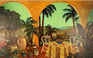 Jan Dorion Whitney, Oil on Canvas, Lanai in Spring