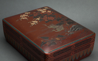 Japanese carved lacquered box